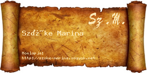 Szőke Marina névjegykártya